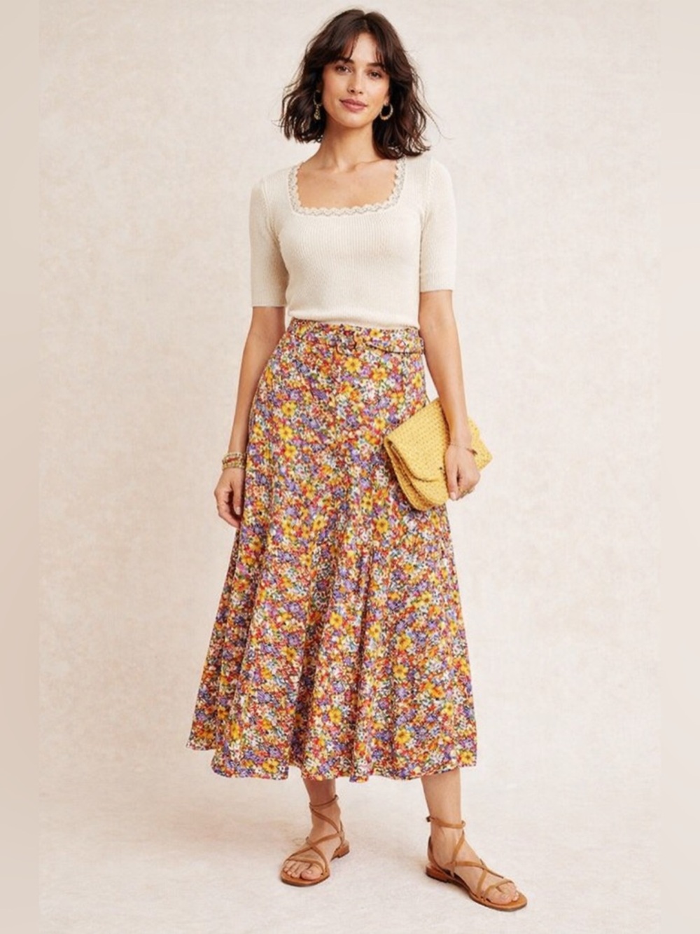 Faithfull the Brand Luda Midi Skirt Meja Floral Print